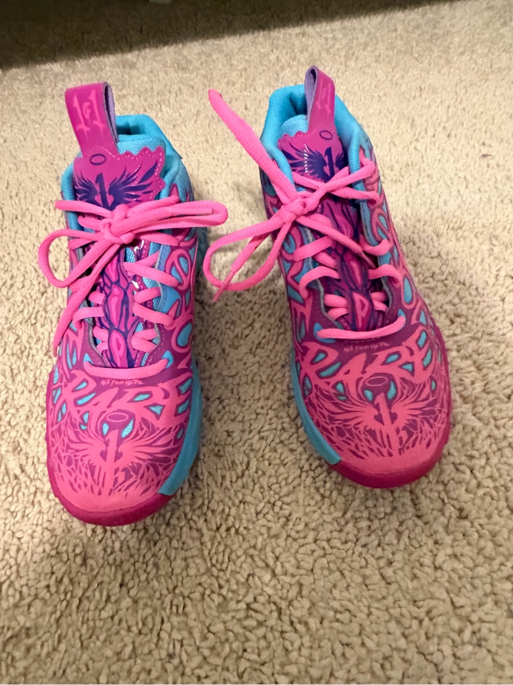 Puma Kids Pink & Blue Graphic Athletic Sneakers